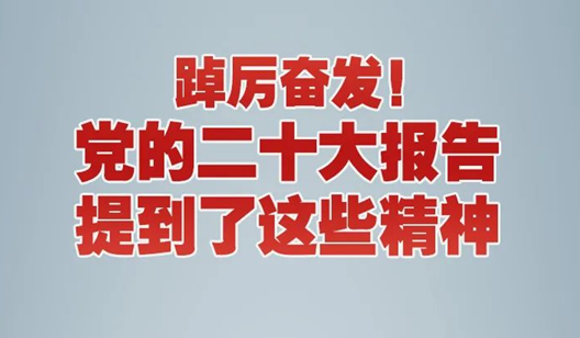 踔严振奋！党的二十大汇报提到了这些心灵